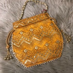 Gold/Orange Sequin and Bead Handbag